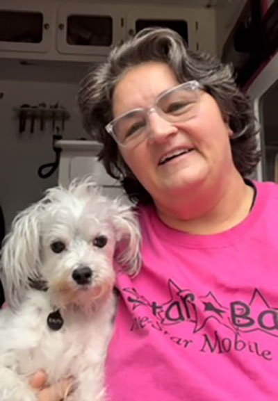 American Dog Grooming Academy instructor with dog